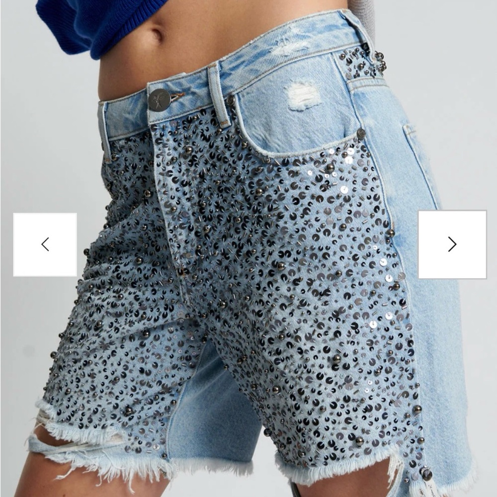 One Teaspoon Jackson Beaded Shorts NWT Sz 27 - Picture 2 of 3